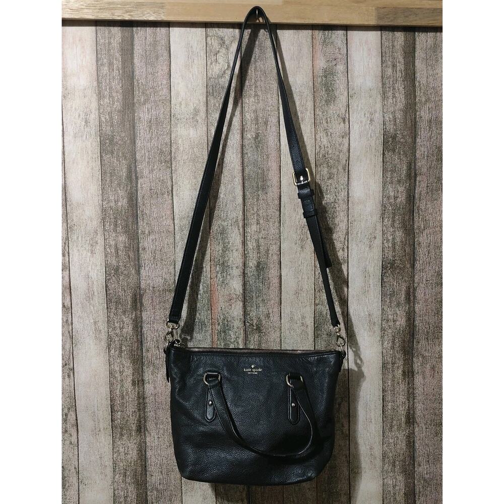 Kate Spade Larchmont Avenue Evangelie Pebble Leather Crossbody Handbag Black